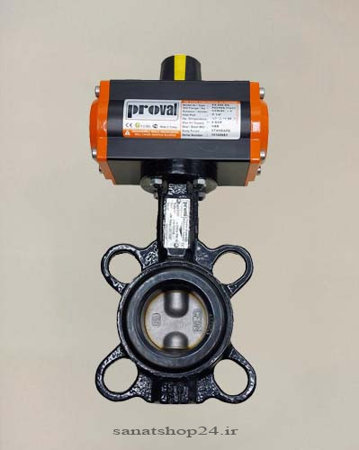 شیر پروانه ای PN16 و DN100 با آب بندی NBR (4 اینچ) PROVAL